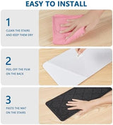 Stair Treads for Wooden Steps Indoor, 15 Pack 8" X 30" Non Slip Carpet Stair Treads with Reusable Adhesive for Kids Elders and Dogs, Surface Polyester TPR Backing Stair Rugs, Black