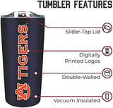 Campus Colors NCAA Stainless Steel Tumbler perfect for Gameday - 18 oz - Double Walled - Keeps Drinks Perfectly Insulated (Auburn Tigers - Navy)