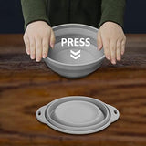 Collapsible Silicone Salad Bowl 61oz Camping Bowl Outdoor Hiking Travel Durable Bowl for Storage and Mixing Food-Grade Silicone Food Storage Container 1 Pack (Grey)