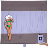WEKAPO Beach Blanket Sandproof Waterproof, Extra Large Beach Mat, Oversized & Compact Sand Free Mat Quick Drying, Lightweight & Durable with 6 Stakes & 4 Corner Pockets