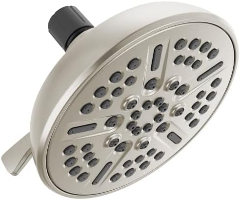 Delta Faucet 8-Spray Touch-Clean Shower Head Brushed Nickel, Delta Shower Heads, Showerhead, Brushed Nickel Shower Head, 2.5 GPM Water Flow, Stainless 75898CSN