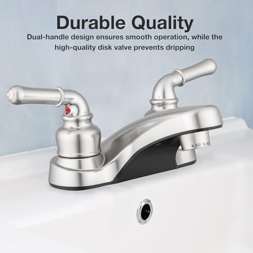 Pacific Bay Lynden Bathroom Sink Faucet - Metallic Plating Over Lightweight ABS Plastic (Chrome) - 2 Pack