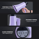 MyMealivos Portable Megaphone Bullhorn 20 Watt Power Megaphone Speaker Voice and Siren/Alarm Modes with Volume Control and Strap (Purple)