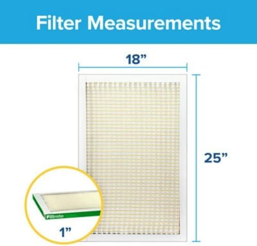Filtrete 18x25x1 AC Furnace Air Filter, MERV 8, MPR 700, Tough on Pollen, Easy on Airflow, 3-Month Pleated 1-Inch Electrostatic Air Cleaning Filter, 4-Pack (Actual Size 17.81 x 24.81 x 0.81 in)