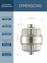 Cobbe Shower Filter for Hard Water Shower Head Filter - with 2 Replaceable Filter Cartridges - High Output Shower Water Filter for Removing Chlorine and Harmful Substance, Brushed Nickel