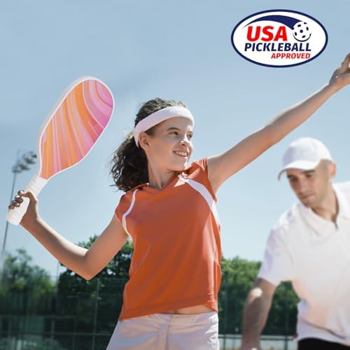 DULCE DOM Pickleball Paddles Set of 2/4 - USAPA Approved, Fiberglass Surface Pickleball Racket with 4 Indoor Outdoor Pickleball Balls and Pickleball Bag, Ideal Training Equipment Gift for Men & Women