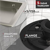 6 Inch Square Shower Floor Drain with Flange,Quadrato Pattern Grate Removable,Food-Grade SUS 304 Stainless Steel,Watermark&CUPC Certified,Brushed Nickel