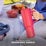 Simple Modern Halloween 40 oz Trek Tumbler with Handle and Straw Lid | Nightmare Before Christmas Cup Holder Friendly Insulated Stainless Steel Travel Mug | Skellington Head