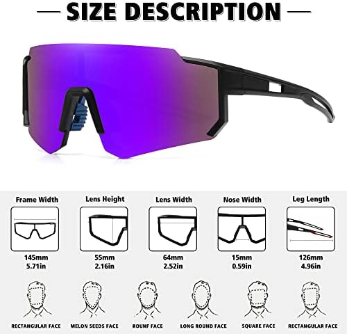 STORYCOAST Polarized Sports Sunglasses for Men Women,Driving Fishing Cycling Mountain Bike Sunglasses UV400 Protection