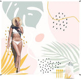 Waterproof Beach Blanket, 110''×118'' Extra Large Sand Free Beach Mat 4-8 Adults, Lightweight Portable Polyester Outdoor Picnic Blanket with 4 Stakes & 4 Corner Pockets for Camping, Travel