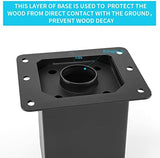 4x4 Post Base 8 Pcs, (Inner Size 3.6x3.6) Post Anchors, 13GA Thick Solid Steel & Black Powder Coated,Deck Post Brackets Support Deck Base Plate Pergola Brackets Fence Kit Mailbox Mount…