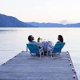 Outvita Lightweight Folding Beach Chair, Portable Arm Chair with High Strength Cleanable Fabric for Sand Camping Lawn Concert Travel Festival Blue,Heavy Duty Supports 220lbs