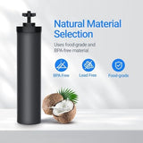 Filterlogic NSF/ANSI 372 Certified Water Filter, Replacement for Berkey® BB9-2® Black Purification Elements and Berkey® Gravity Filter System, Waterdrop King Tank Gravity-fed System, Pack of 4