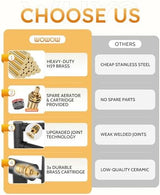 WOWOW Pot Filler Faucet Matte Black, Brass Pot Filler Wall Mount Kitchen Stove Faucet with Double Joint Swing Arms