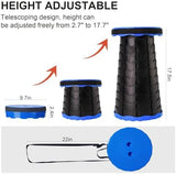Upgraded Foldable Stool Thickened Set of 2, Portable Collapsible Stool Retractable Stool, Foldable Portable Collapsible Chair for Fishing, Hiking Tours, BBQ, Parties, Outdoor Activities (Blue)