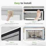 Garage Door Screen, 16x7 Ft Magnetic Closure Heavy Duty Weighted Bottom Garage Screen Doors for 2 Car Garage, Fiberglass Mesh Anti Annoying Animal Out