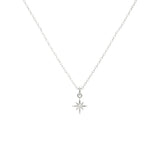 Annika Bella North Star Necklace, Cubic Zirconia Pendant, Silver Chain Necklace, Celestial Jewelry for Women, Gift for Her (1pc)