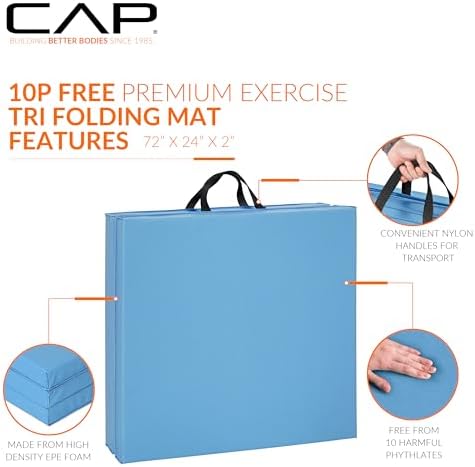 CAP Barbell All Purpose Folding Anti Tear Exercise Training Aerobic Fitness Gym & Gymnastics Balance Mat | Multiple colors
