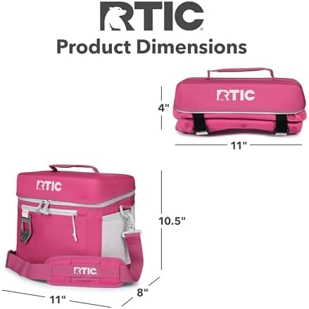 RTIC 15 Can Everyday Cooler, Soft Sided Portable Insulated Cooling for Lunch, Beach, Drink, Beverage, Travel, Camping, Picnic, for Men and Women