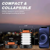 2-Pack Folding Solar Camping Lantern Flashlights, DIBMS Mini Collapsible USB Rechargeable Waterproof Hanging Light Power Bank for Camping Hurricanes Emergency Power Outages Indoor Outdoor