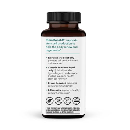 LifeSeasons Stem Boost-R - Stem Cell Support - Naturally Repair Damaged Tissue - Vitamin Supplement Rich in Antioxidants - Royal Jelly, Spirulina, Blueberry, Brown Seaweed & L-Carnosine - 120 Capsules