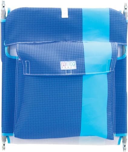 Rio Beach Portable Lay Flat Folding Backpack Beach Lounge Chair with Backpack Straps and Storage Pouch, Blue Stripe