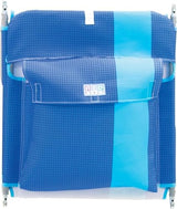 Rio Beach Portable Lay Flat Folding Backpack Beach Lounge Chair with Backpack Straps and Storage Pouch, Blue Stripe