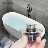 LEKEYE Tub Stopper | Shower Drain Hair Catcher | Pop-up Drain Stopper with Strainer | Bathroom Bathtub Plug | Drain Protector for 1-1/2 to 1-3/4" Bath Drain Hole - Brushed Nickel