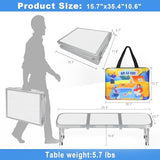 AO LI GEI Folding Camping Table Small with Storage Bag,Adjustable Height Portable Picnic Table,Upgraded Thickening Lightweight Outdoor Table Aluminum Legs (Sliver:15.7"x35.4", Height:10.6")