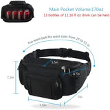 Sports Fanny Pack for Men Women, Outdoor Waist Pack Bag with 6 Zipper Pockets, Super Capacity Bum Bag with Adjustable Belt for Traveling Hiking Cycling Workout Casual
