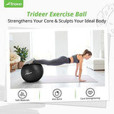 Trideer Extra Thick Yoga Ball Exercise Ball, 5 Sizes Gym Ball, Heavy Duty Ball Chair for Balance, Stability, Pregnancy, Quick Pump Included