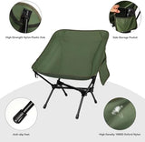 Ultralight Camping Chair, Portable Folding Backpacking Chair, Compact Camping Chair with Carry Bag for Outdoor Camp Hiking Backpack Beach Travel (Green)