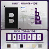 ENERLITES Duplex Receptacle Outlet Wall Plate, Jumbo Electrical Outlet Covers, Oversized 1-Gang 5.51" x 3.50", Polycarbonate Thermoplastic, 8821O-BK-10PCS, Glossy Finish, Black, 10 Pack