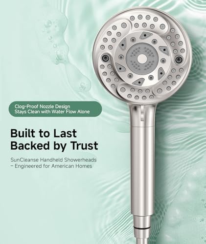 Filtered Shower Head with Handheld, 9-Spray Mode High Pressure Detachable Shower Head with Filters for Hard Water - Remove Chlorine Brushed