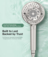 Filtered Shower Head with Handheld, 9-Spray Mode High Pressure Detachable Shower Head with Filters for Hard Water - Remove Chlorine Brushed