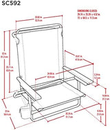 Tommy Bahama 5-Position Classic Lay Flat Folding Backpack Beach Chair, Polyester, Navy