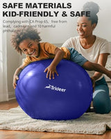 Trideer Extra Thick Yoga Ball Exercise Ball, 5 Sizes Gym Ball, Heavy Duty Ball Chair for Balance, Stability, Pregnancy, Quick Pump Included