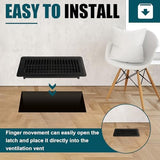 VOISEN Floor Register 4x10, 4 Pack Black Floor Register Vents,Heavy Duty Steel Walkable Floor Vents,Vent Covers for Home Floor