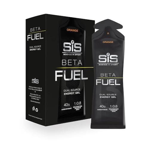 12 Pack Science in Sport Beta Fuel Gels Dual Source Energy Gel, Orange Flavour, 40g of Carbs Per Pack, 60 ml Pack