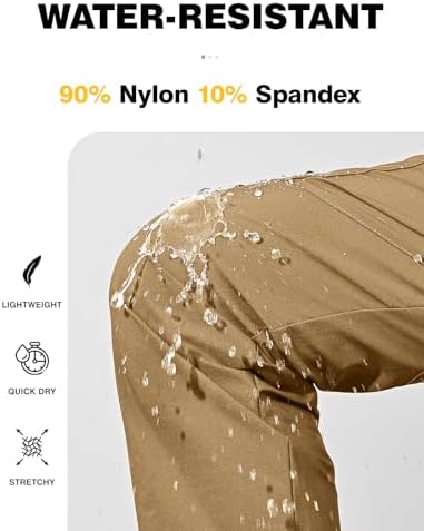 TBMPOY Women's Hiking Cargo Pants Lightweight Water Resistant Quick Dry Fishing Camping Travel Work Pant with 6 Pockets