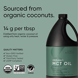 Sports Research Keto MCT Oil from Organic Coconuts - Fatty Acid Fuel for Body + Brain - Triple Ingredient C8, C10, C12 MCTs - Perfect in Coffee, Tea, & More - Non-GMO & Vegan - Unflavored (128 Oz)