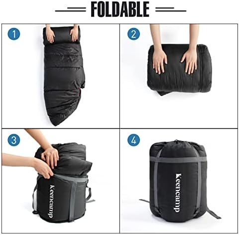 0 Degree Sleeping Bag Cotton Flannel Winter Cold Weather for Adults XXL Sleeping Bag 4 Season Big and Tall with Pillow Compression Sack