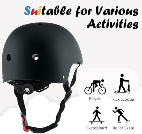 Kids Bike Helmet, Adjustable and Multi-Sport, from Toddler to Youth, 3 Sizes