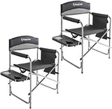 KingCamp 2-Pack Directors Camping Chair with Padded Folding Portable Seats, Black