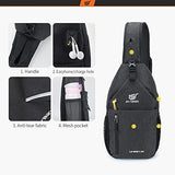 SKYSPER Sling Bag Crossbody Backpack - Chest Shoulder Cross Body Bag Travel Hiking Casual Daypack for Women Men(Black)