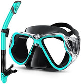 Greatever Dry Snorkel Set,Panoramic Wide View,Anti-Fog Scuba Diving Mask,Professional Snorkeling Gear