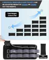 Fragraim Adjustable Ankle Weights 1-3/4/5/6/8/10/12/15/20 LBS Pair with Removable Weight for Jogging, Gymnastics, Aerobics, Physical Therapy