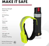 SABRE Runner Pepper Gel, Maximum Police Strength OC Spray, Reflective Hand Strap for Easy Carry & Quick Access, 0.67 fl oz, Secure & Easy to Use Safety, Optional Clip-On Alarm & LED Armband Combos