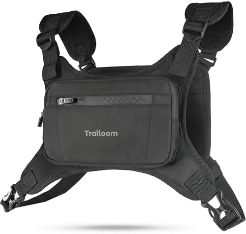 Running Chest Pack, Reflective Vest, Water Repellent, Phone Holder, Workout Bag for Runners, Cycling, Biking, EDC Pouch, Jogging Carrier, Hidden Pocket, Men & Women, Lightweight