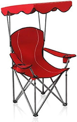 ALPHA CAMP Camp Chairs with Shade Canopy Chair Folding Camping Recliner Support 350 LBS